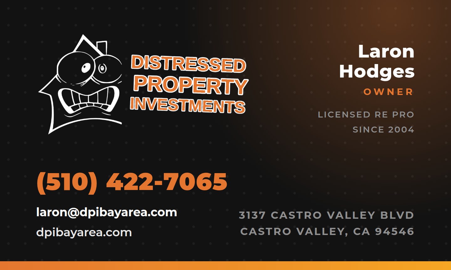 Distressed Property Investments business card front designed by Phantom Era