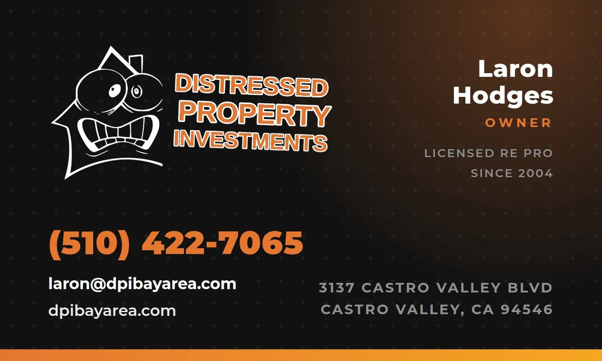 Distressed Property Investments business card front designed by Phantom Era