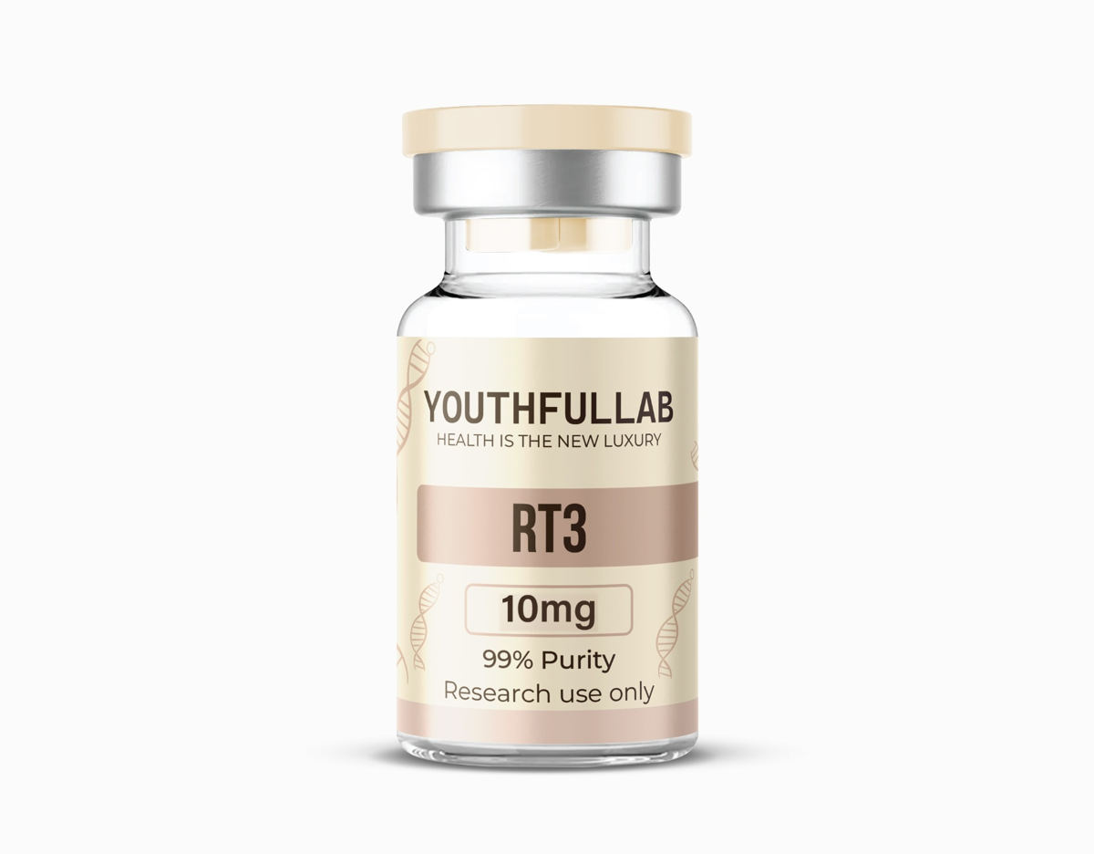 RT3 · Retatrutide · 10mg product render in the Signature Apothecary colourway